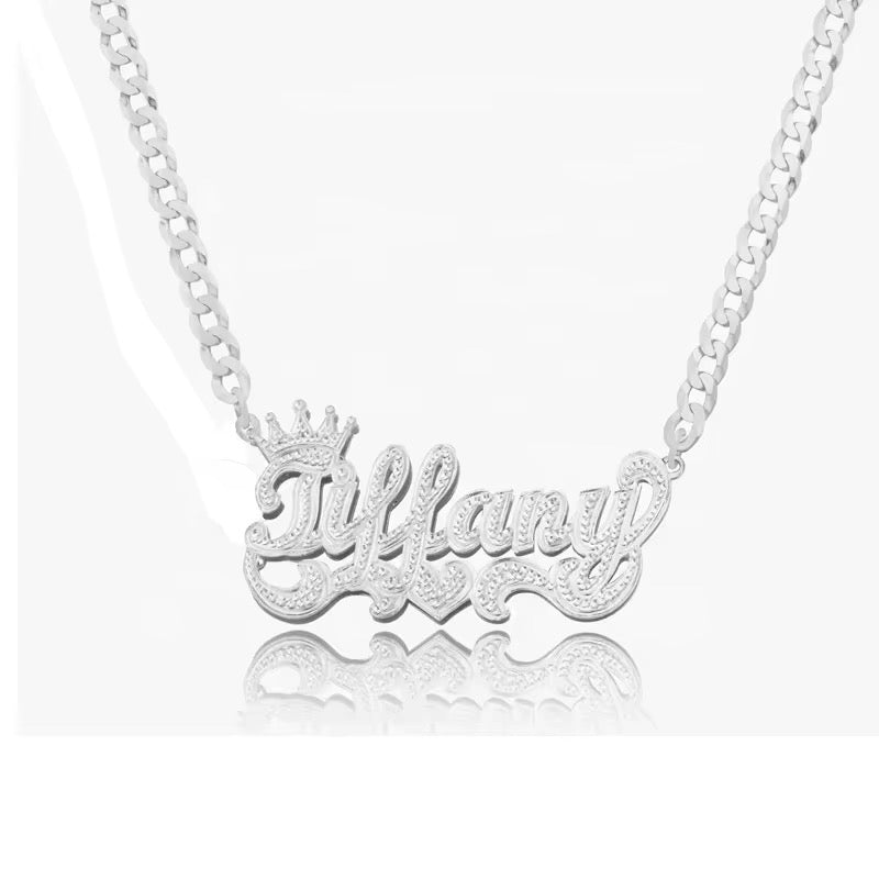 Custom Double Plated Nameplate Necklace