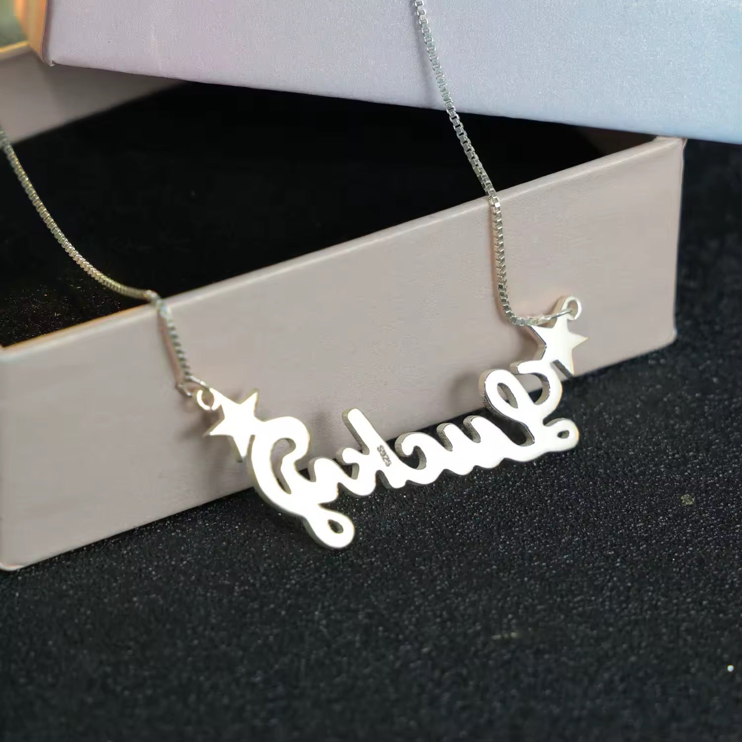 Custom “So Lucky” Nameplate Necklace