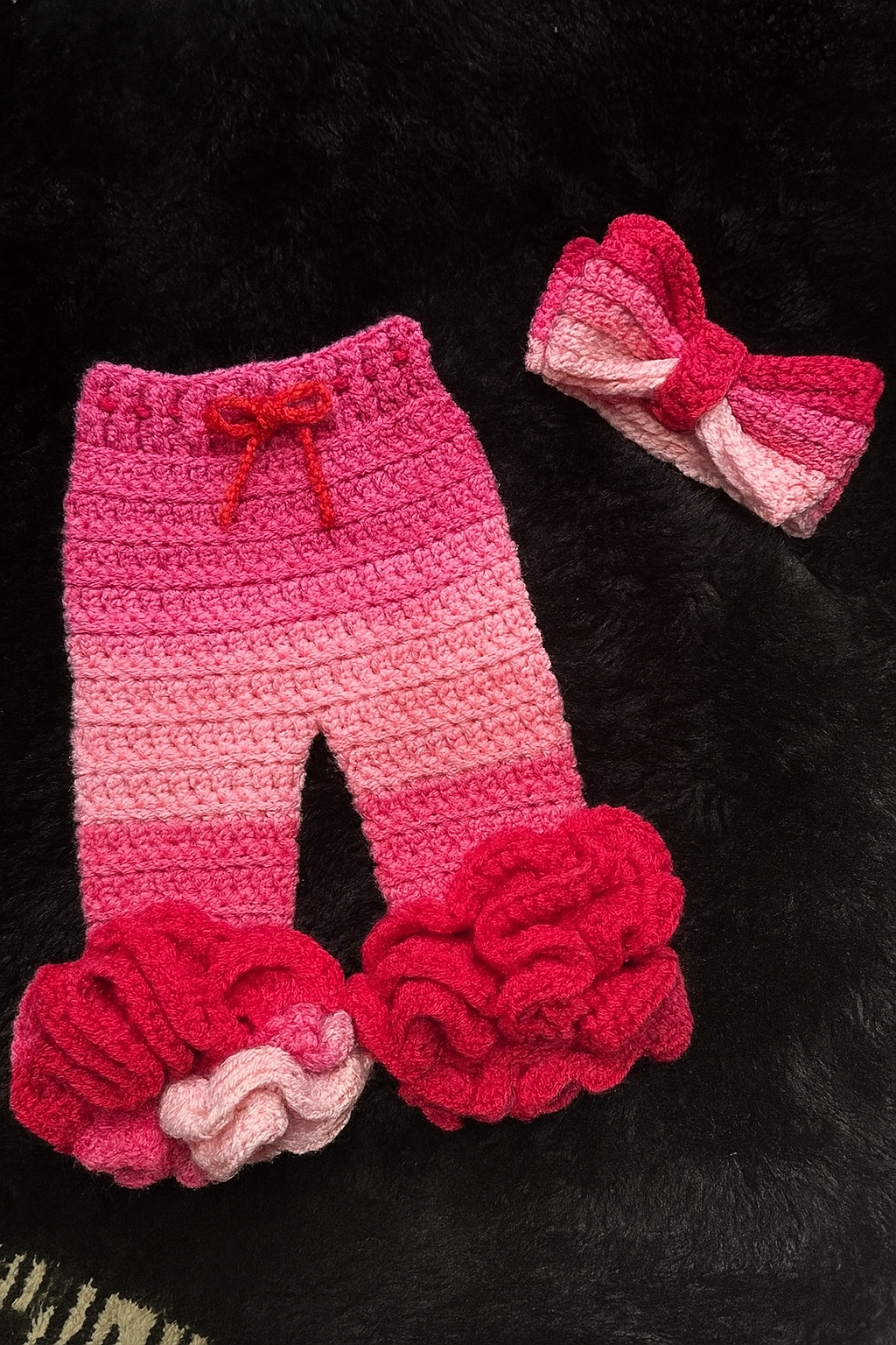 Baby Crochet Bell Bottom Pants Set