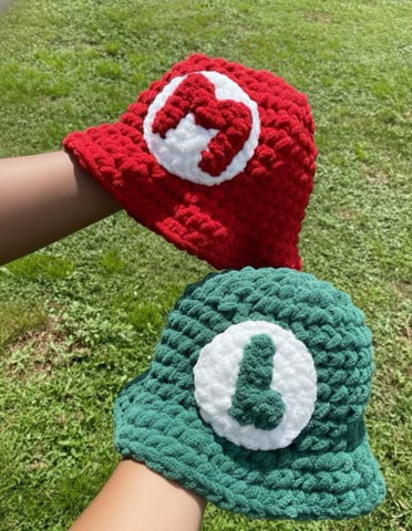 Crochet Mario/Luigi Bucket Hat