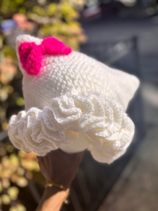 Handmade Hello Kitty Ruffle Hat