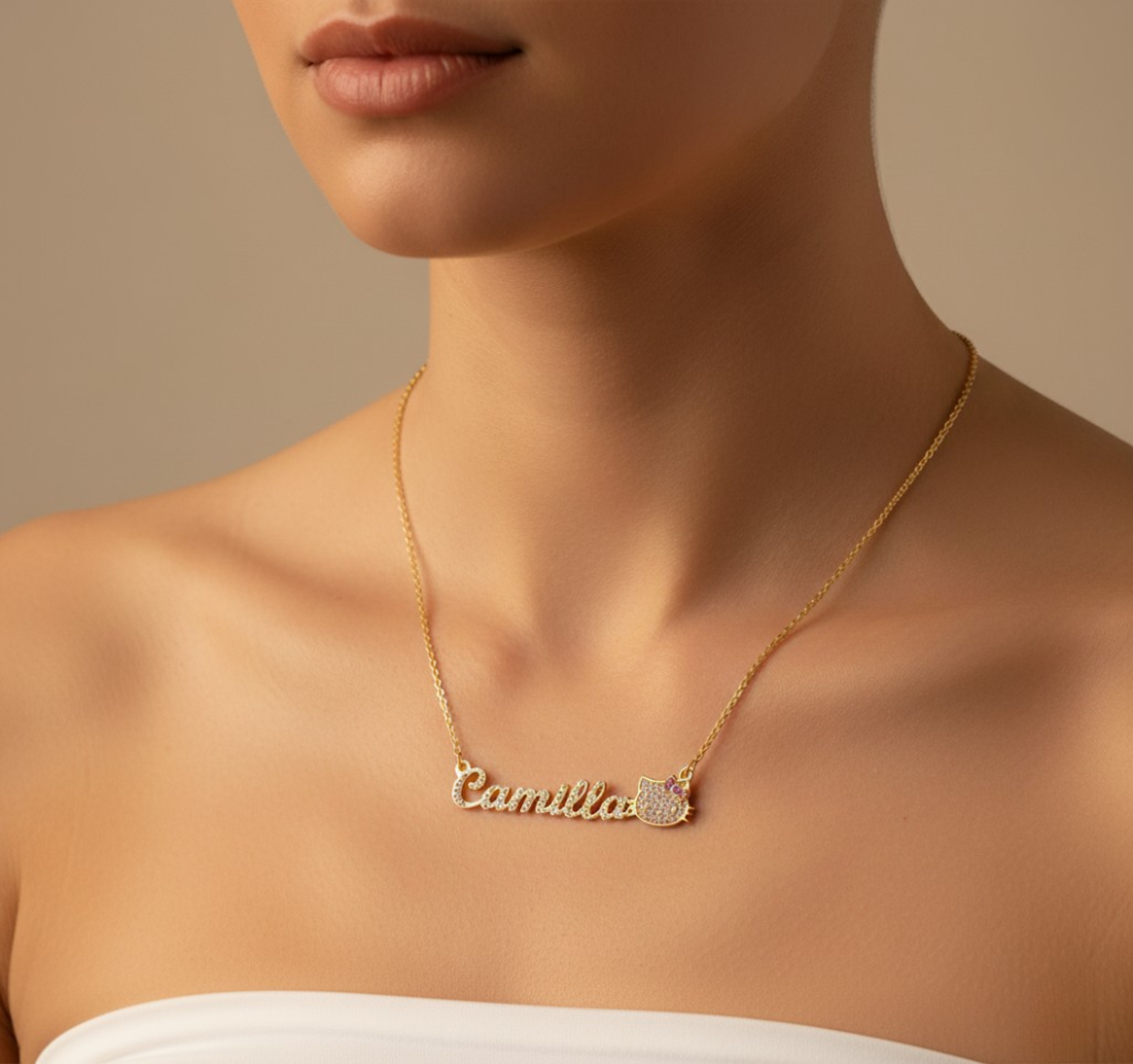 Custom Hello Kitty Nameplate Necklace