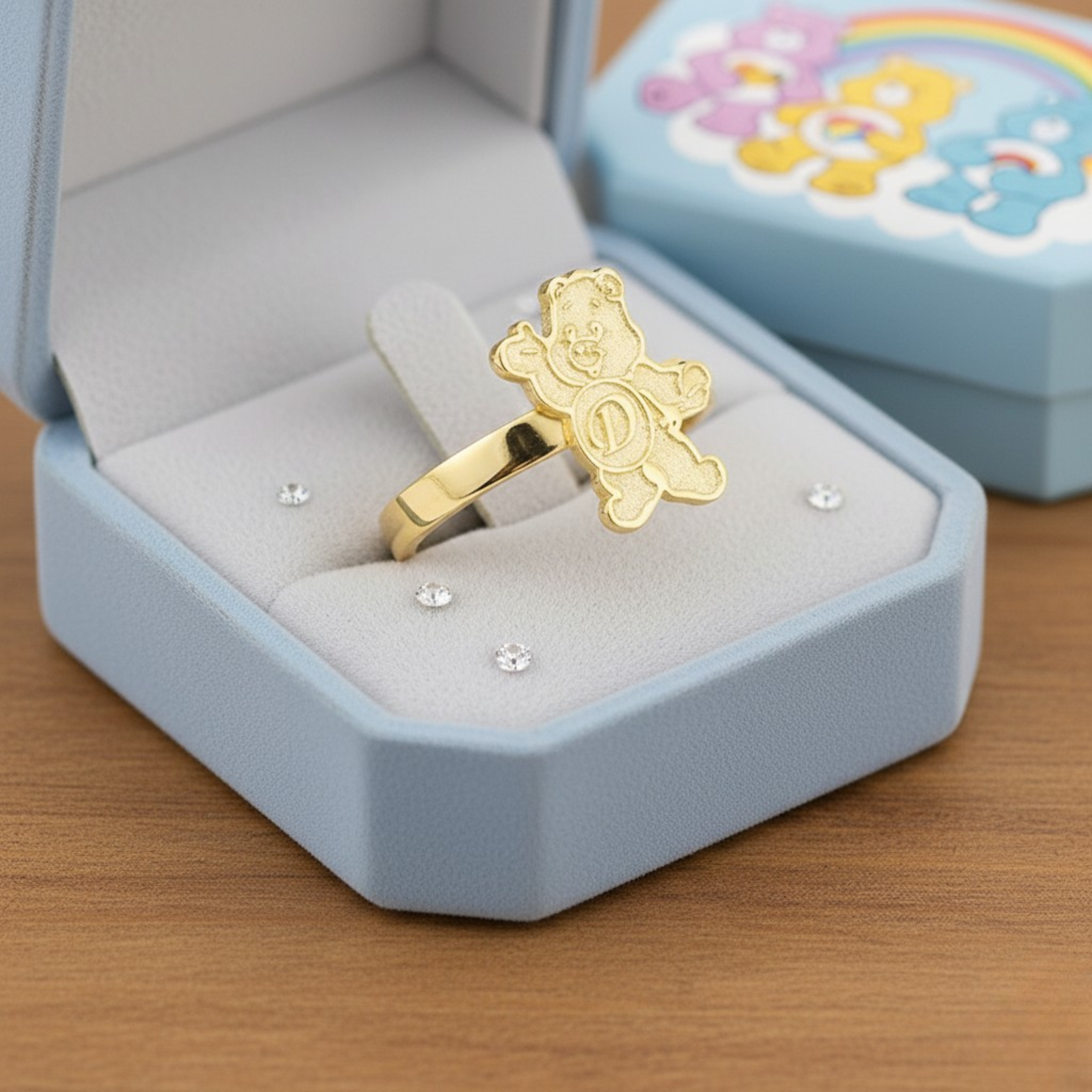 Custom Initial Care Bear Ring